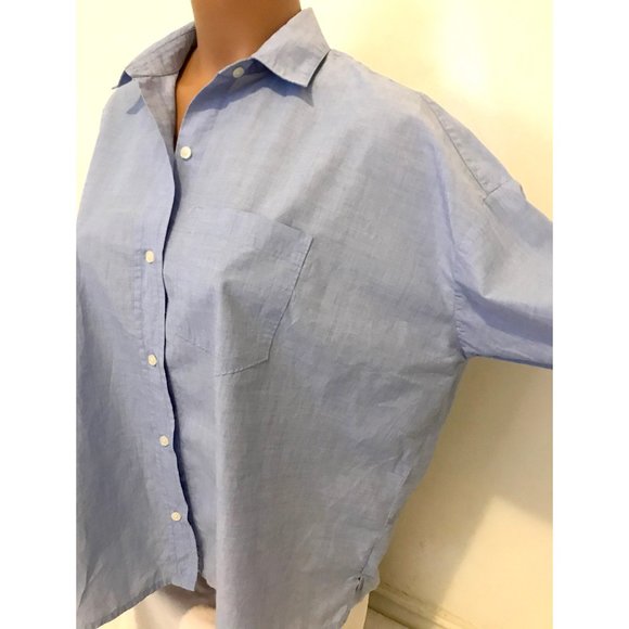 Gap Poplin oversize cocoon shirt light blue XS - Picture 5 of 8
